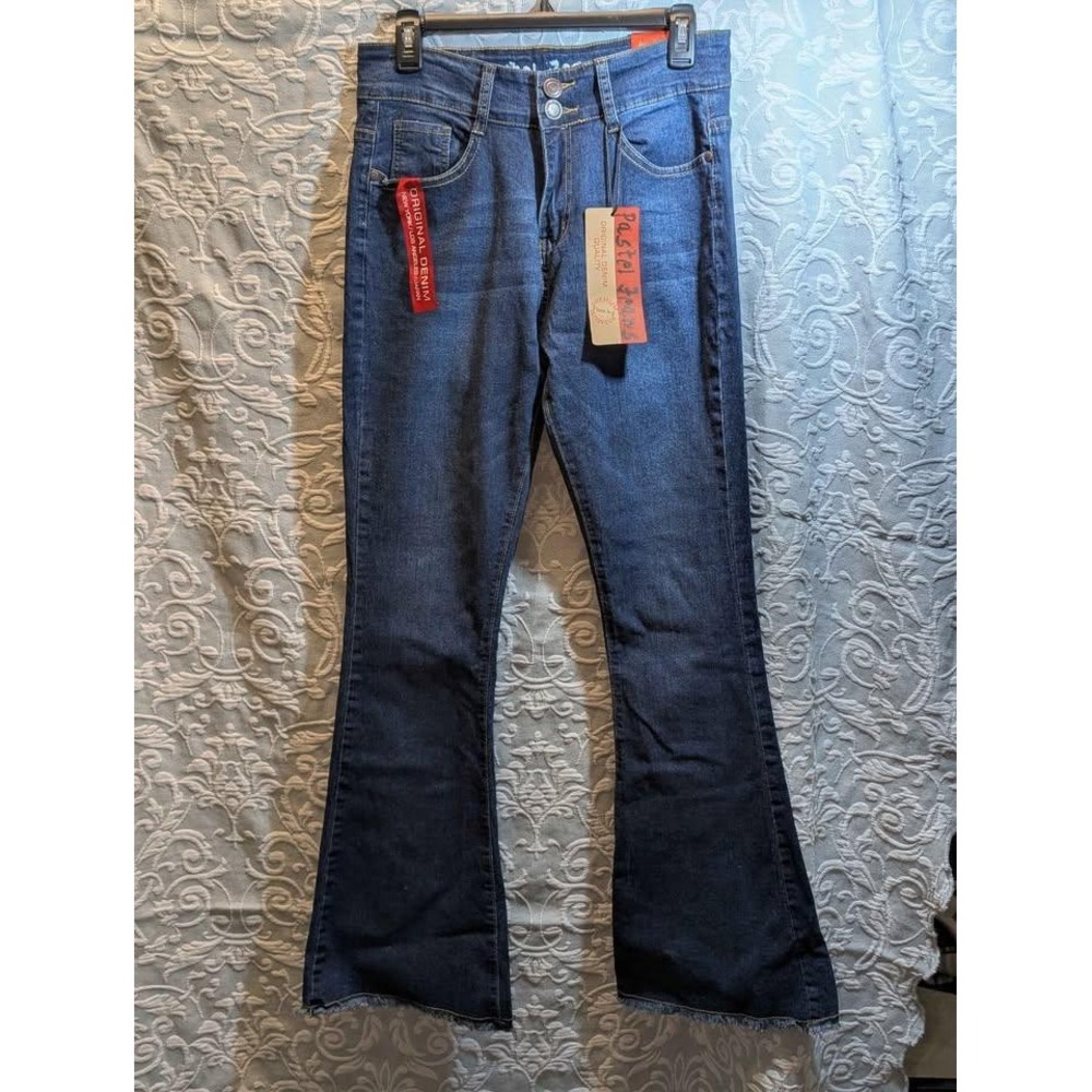 Pastel Jeans Flare Leg Womens 11/12 NWT Y2K Low Rise Stretch Denim